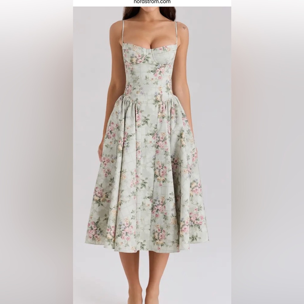 Floral Green Midi Dress